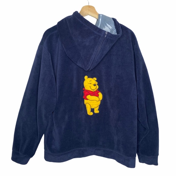 Disney Tops - Disney Winnie the Pooh Zip-Up Fleece Hoodie Y2K